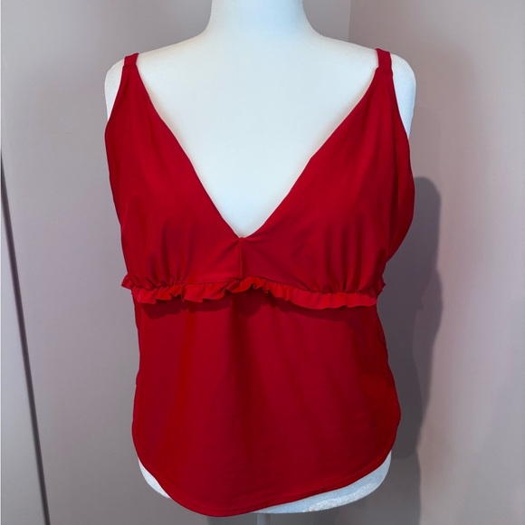 Old Navy Vibrant Red Tankini Top Size 4X - Picture 1 of 14